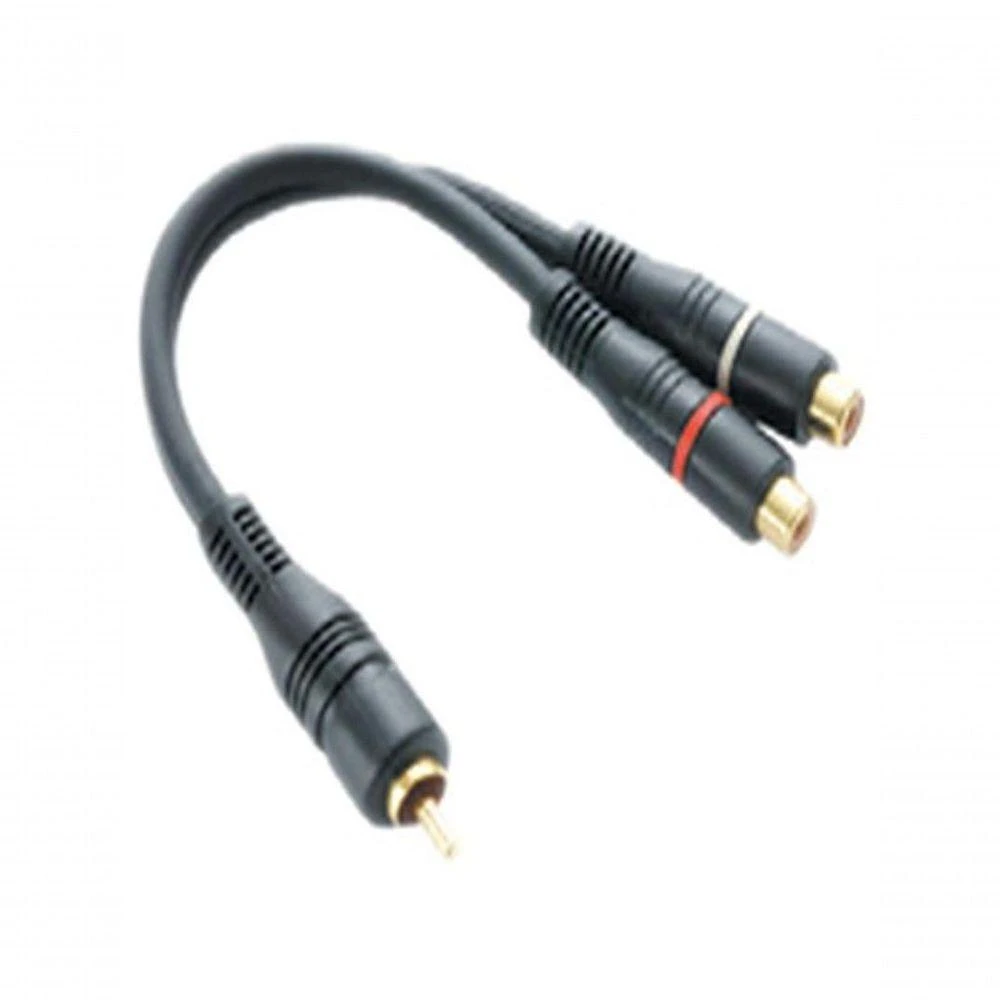 Cabo de Áudio RCA NWT Cabo Áudio Y1 Rca Macho + 2 Rca Fêmea Gold 5mm para Conexão Eficiente
