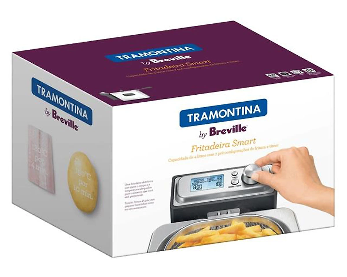 Fritadeira Elétrica Tramontina Breville Smart Aço Inox