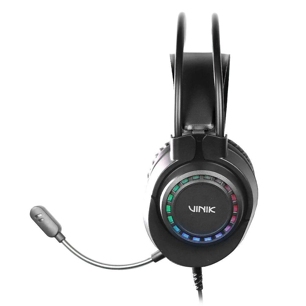 Headset Gamer Vinik Vulcano USB LED Rainbow Preto PC e Console 1.8M 20HZ~20KHZ 32Ohm