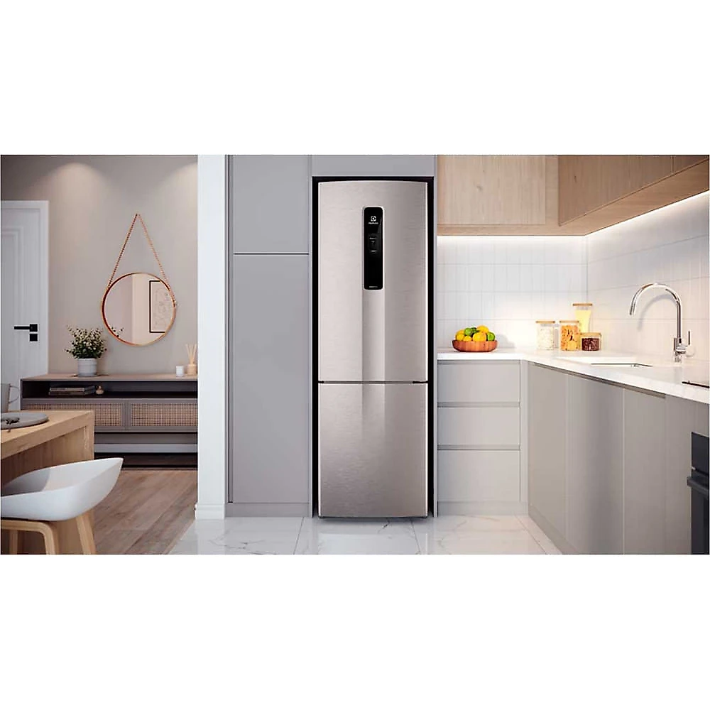 Geladeira Electrolux Frost Free Inverter 400L Efficient Rapid Freeze Inverse IB6S Inox Look - Bivolt