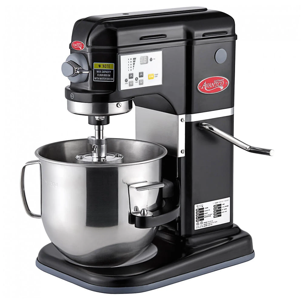 Batedeira Comercial de Bancada Avantco MIX8BK Black 7,57 Litros com Elevação de Tigela e Acessórios Padrão 110V, 4,5 hp