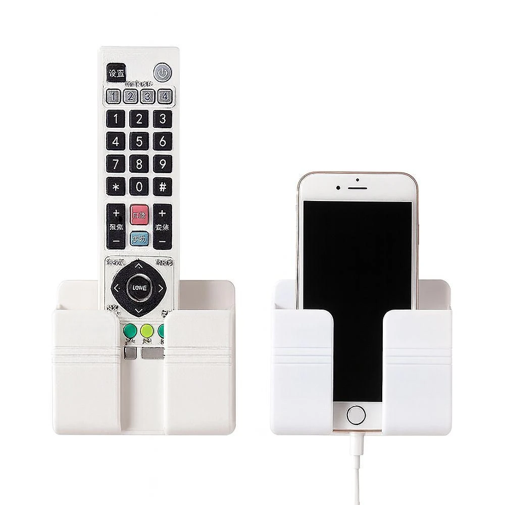 Suporte Multiuso De Parede Para Celular E Controle Remoto Branco