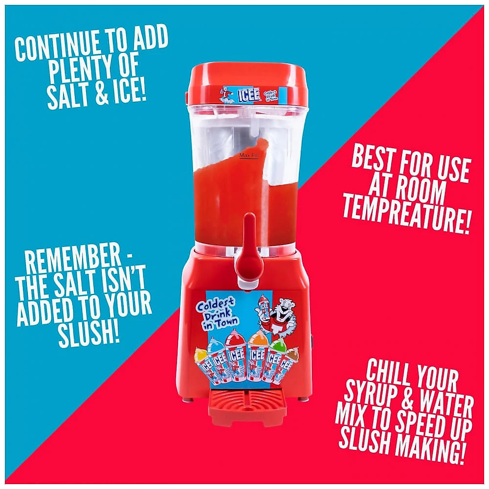 Máquina de Slush Raspadinha ICEE Fizz Creations 1L Vermelha Frozen Drinks 34Fl Compacta