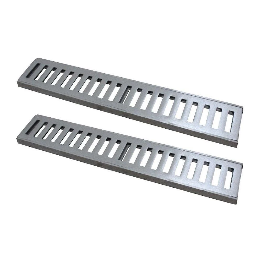 Kit 2 Ralo Grelha Linear Alumínio Escovado 10x50cm 500kg GDA