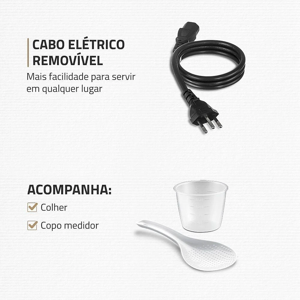 Panela de Pressão Elétrica de Pressão Mondial Pratic Cook 5L Premium I 900W Preto-Inox 110V