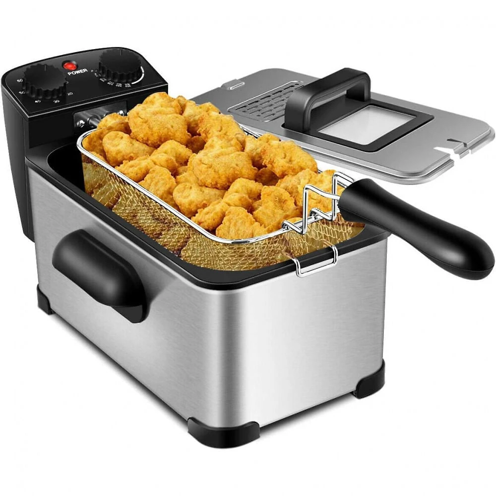 COSTWAY Fritadeira Elétrica Industrial a Óleo 3L com C