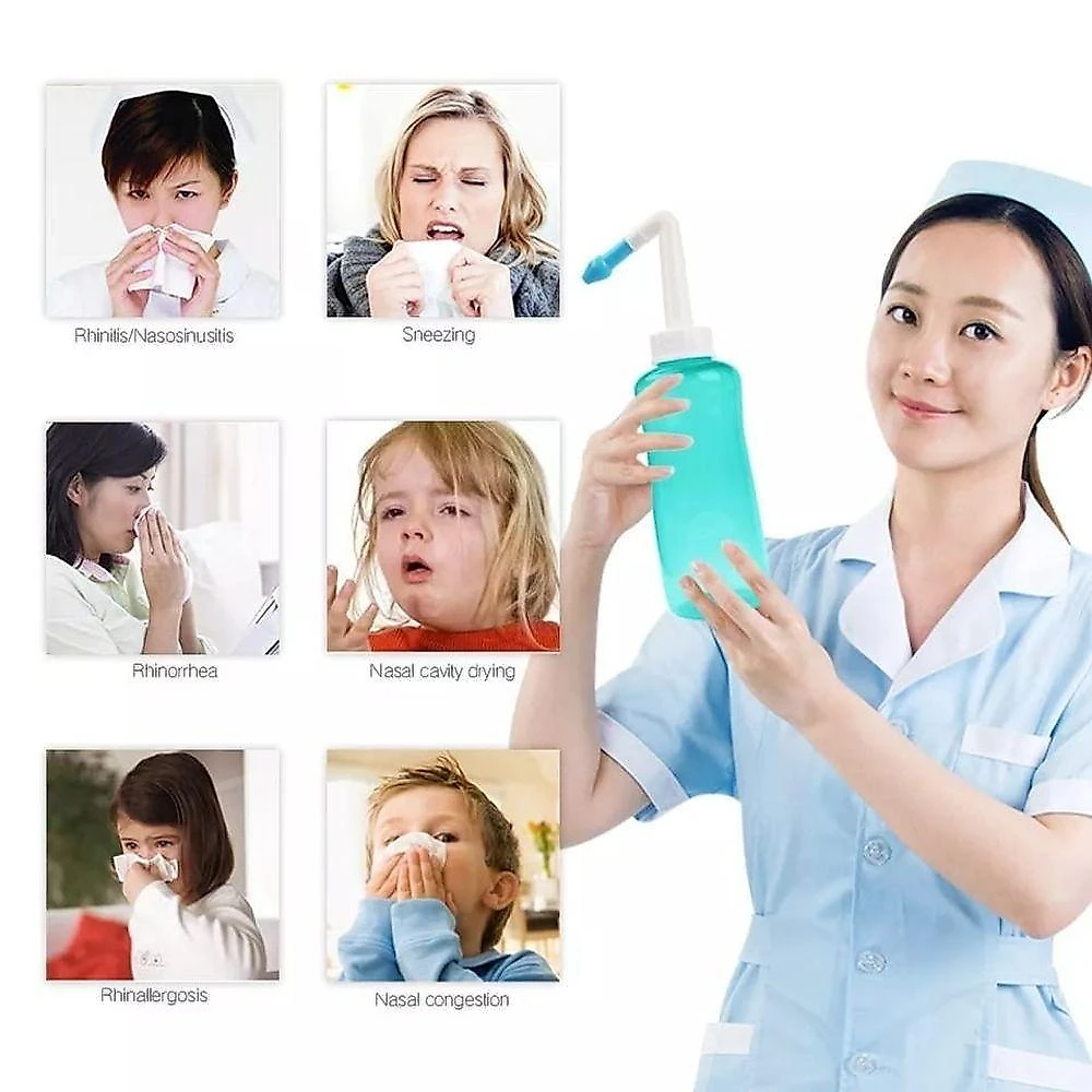 Higienizador OEM Mt-bf05 para Lavagem Nasal com Bico Adulto e Infantil Azul 300ml