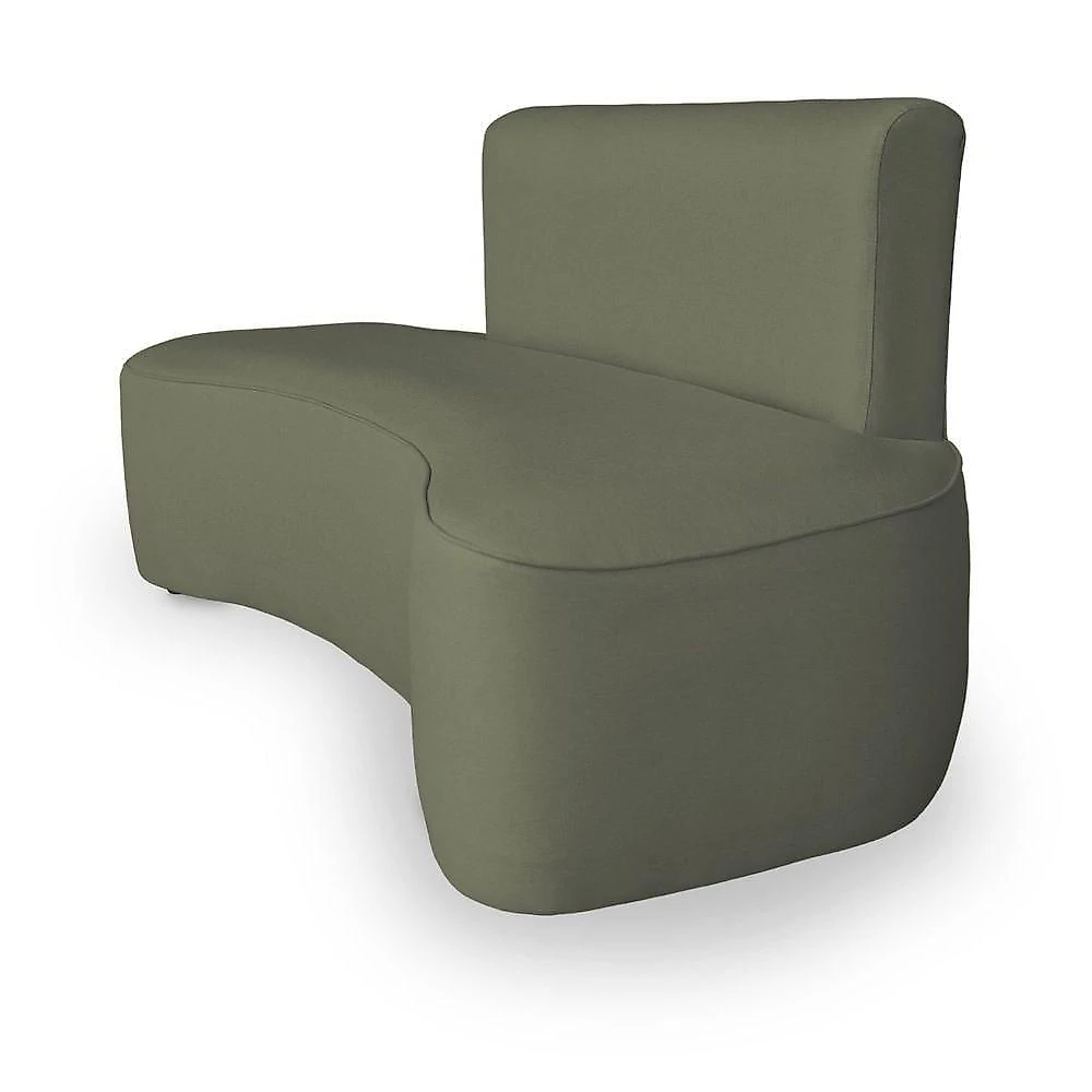 Sofá Orgânico Curvo Feijão Sala Elegante 3 Lugares Recepção Menta