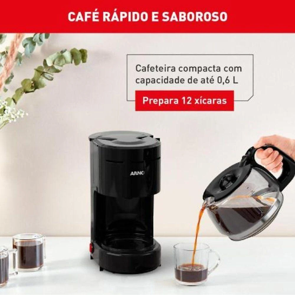 Cafeteira Arno Classic Vidro 15 Xícaras Preto 110V