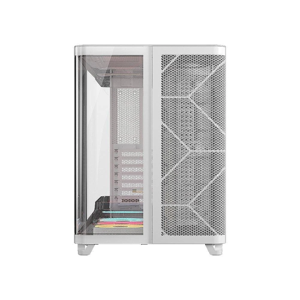 Gabinete Gamer Corsair AIR 5400, Mid-Tower, com 3 Fans LX-R iCUE LINK, Lateral em Vidro, Branco - CC-9011321-WW