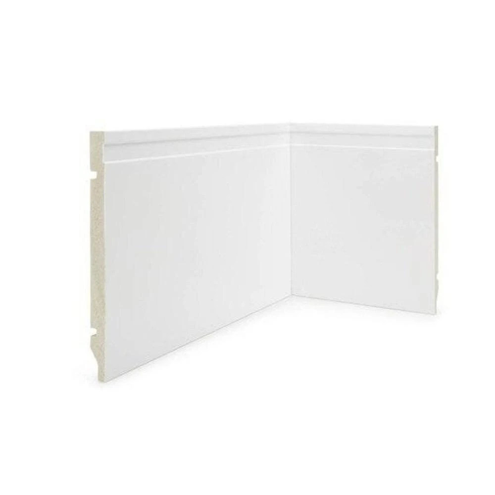 Kit 24m Linear Rodapé de Poliestireno 20cm X 1,5cm X 240cm Frisado Nfr Branco
