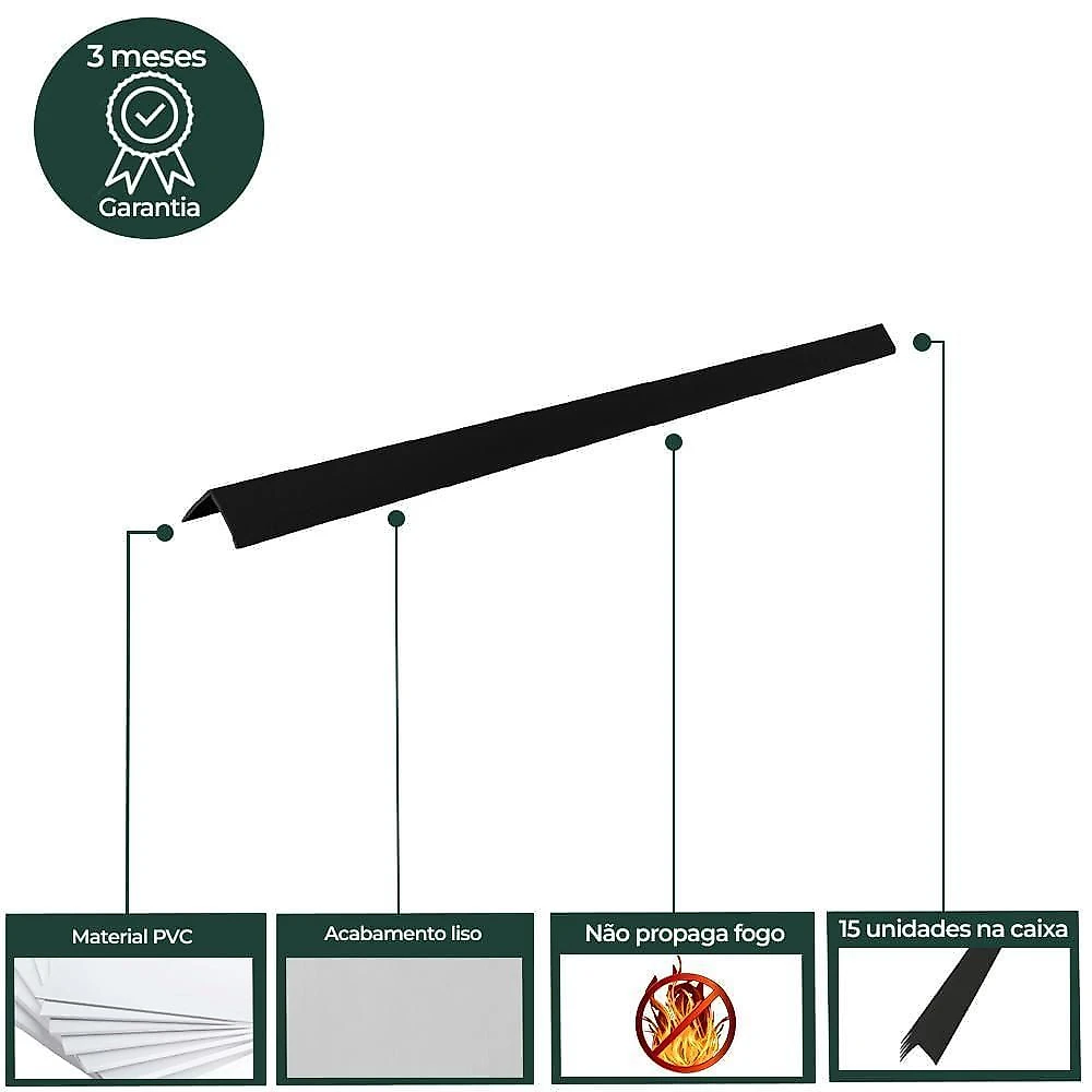 Cantoneira L Pvc Canto 25mmx25mmx300cm 15 Un Bariri - Tk