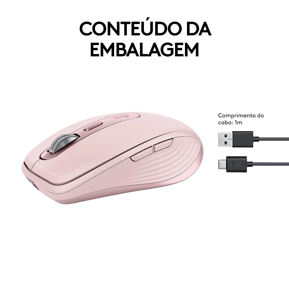 Mouse sem fio Logitech MX Anywhere 3S  - Rosa