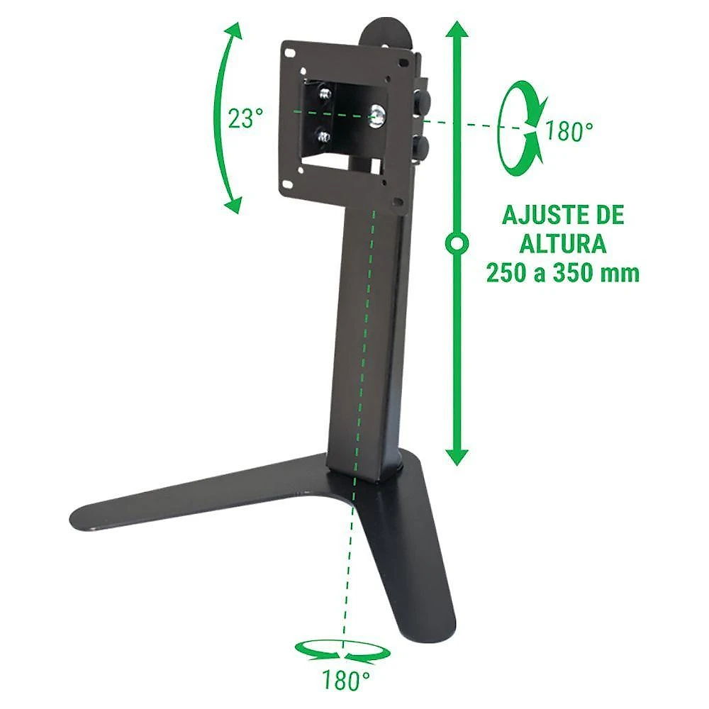 Suporte Mesa Multivisao Ajusta Altura + Inclinacao Para Monitor 10 A 24 Polegadas Preto