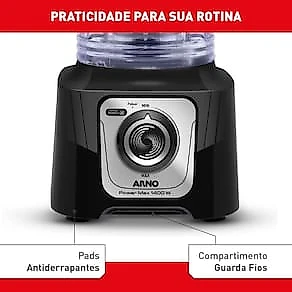 Liquidificador Arno Power Max LN65 Comfort Control 15 Velocidades 1400W - Preto 110V
