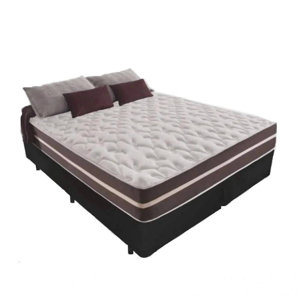 Cama Box Queen 158 Tecido Sintético Preto Com Colchão Little Angel - Bello Box - Mola Superlastic 22x158x198