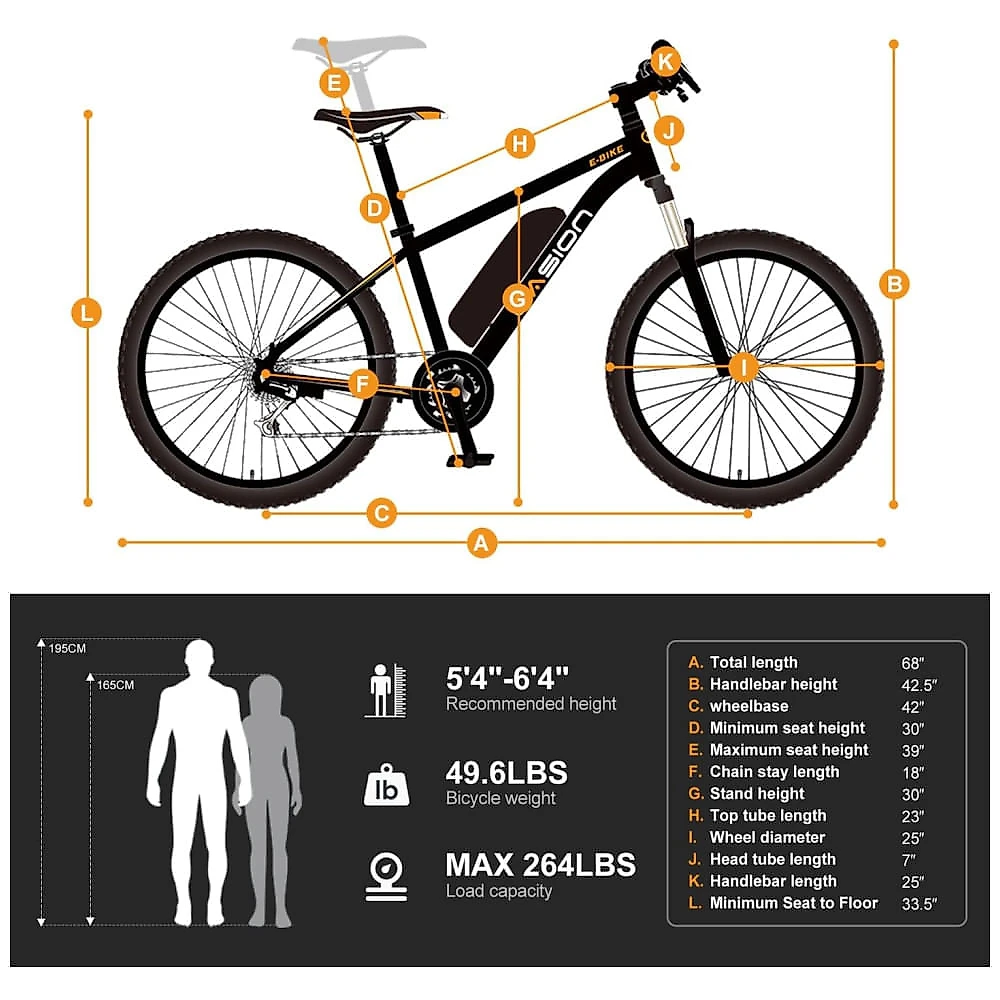 Jasion EB5: Bicicleta Elétrica para Adultos com Motor sem Escova de 500W, Bateria Removível de 360Wh e Suspensão Dianteira - Verde Padrão