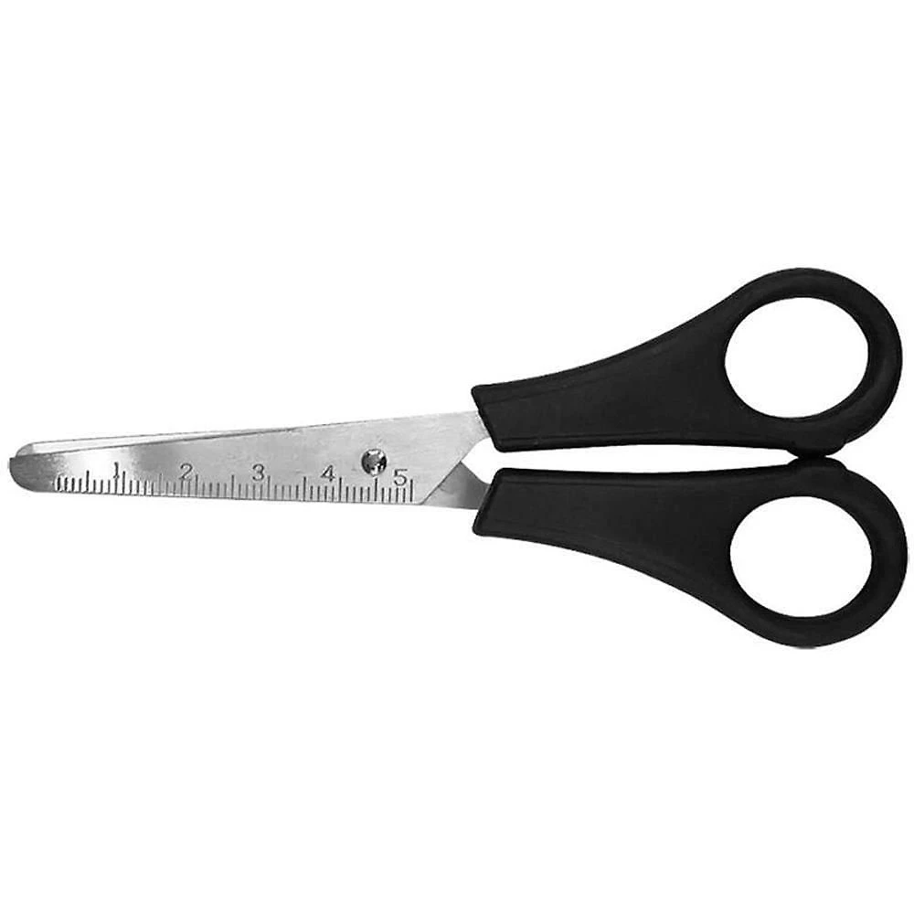 Tesoura Escolar Make+ Inox Cabo Preto 13cm 12 Unidades
