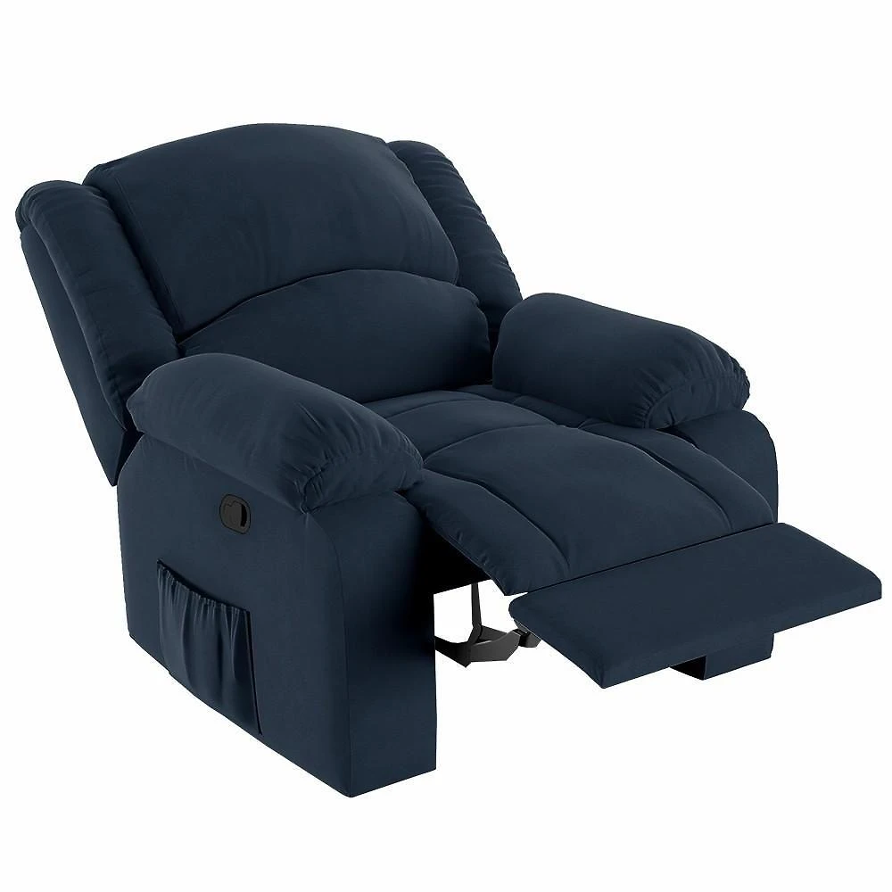 Miniatura Poltrona Do Papai Reclinável Pietra Zero Wall Fh9 Veludo Azul - Mpozenato