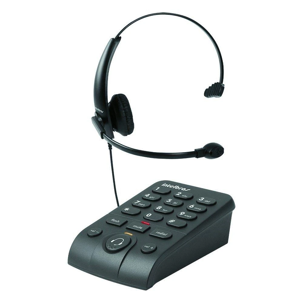 Headset com Fio para Telemarketing Intelbras HSB 50 Controle Digital de Volume