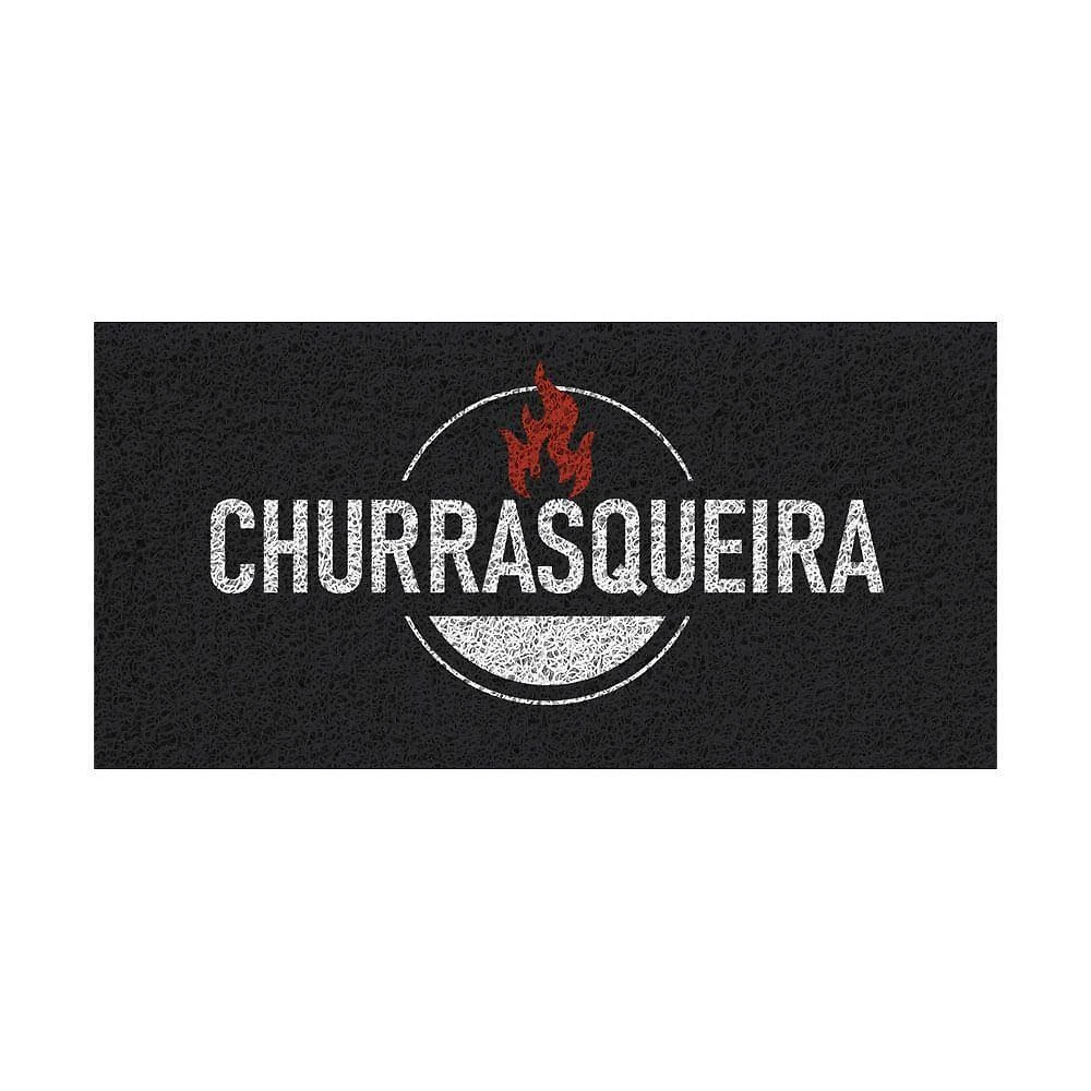 Capacho Vinílico Estampado Churrasqueira 80x40cm - Uzoo Capacho Vinilico Estampado 80x40cm Churrasqueira Fogo Klc03