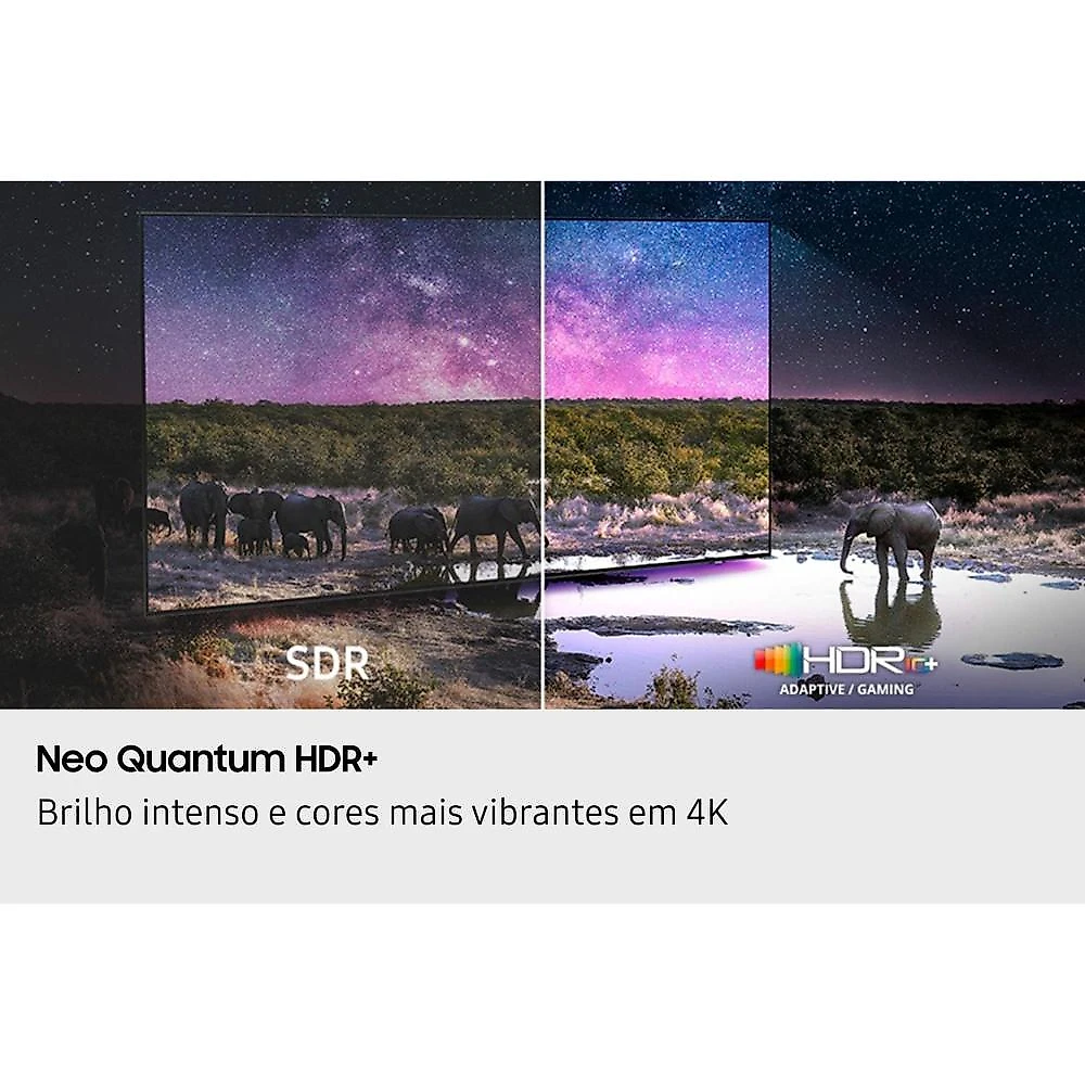 Smart tv samsung 65" 4k neo qled ultra qn65qn70fagxzd painel até 144hz gaming hub processador nq4 ai gen2 preta