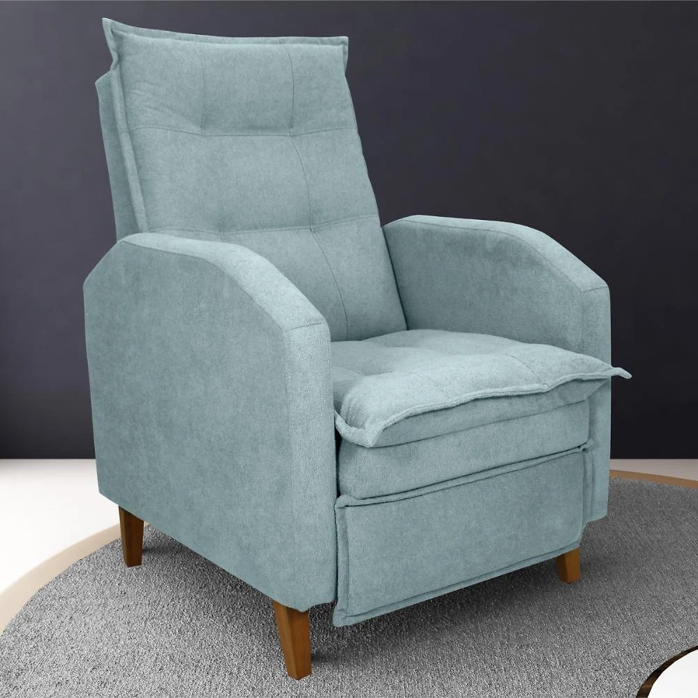 Poltrona Reclinável Leeds Boucle Azul