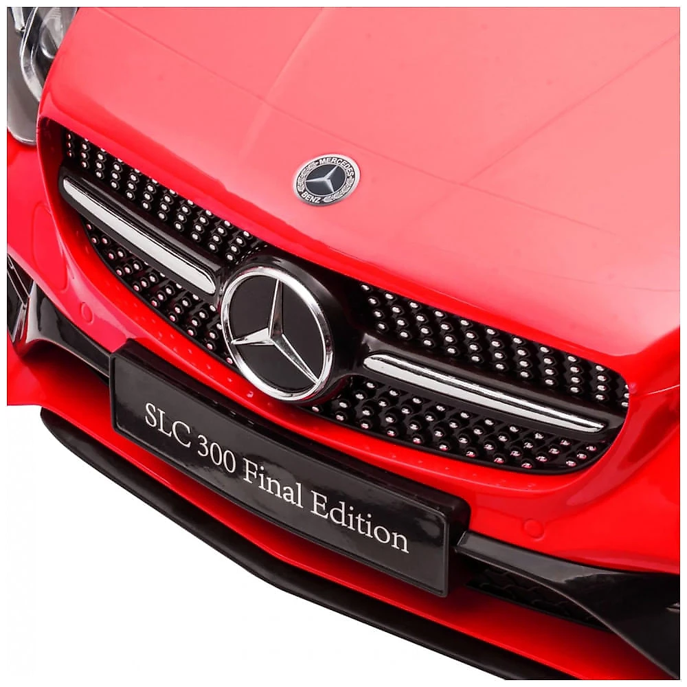 Carro Elétrico Infantil Licenciado Aosom Mercedes SLC 300 12V Vermelho com Controle Remoto, Música, Luzes LED e Suspensão - Para Crianças de 3 a 6