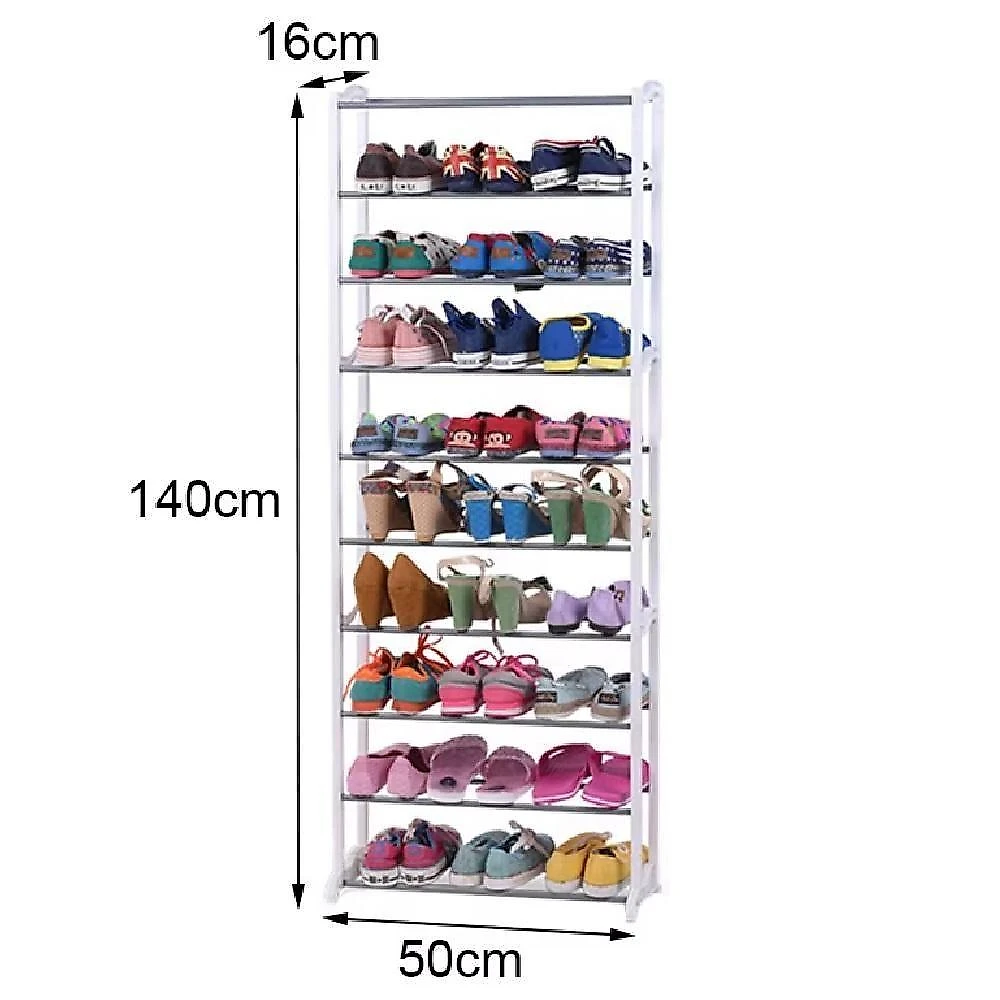 Sapateira Vertical Gigante 10 Prateleiras 30 Pares Chão Grande Organizador