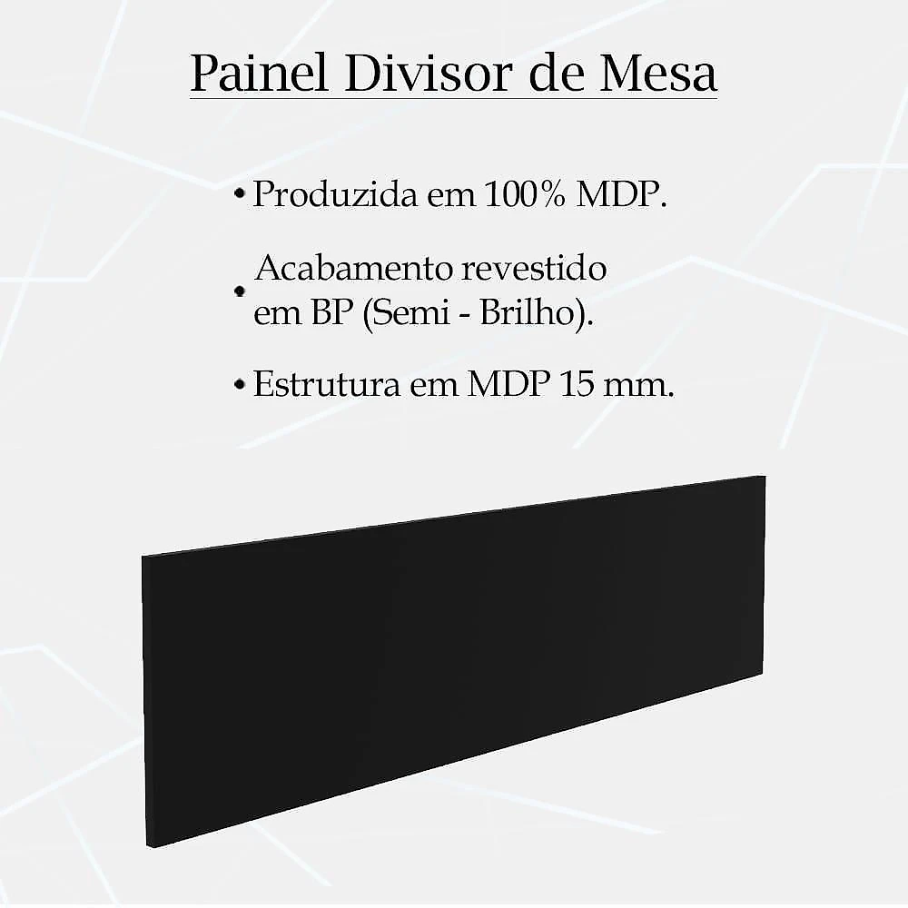 Painel Divisor De Mesa 110 Cm Me4183 Preto Tecno Mobili Preto