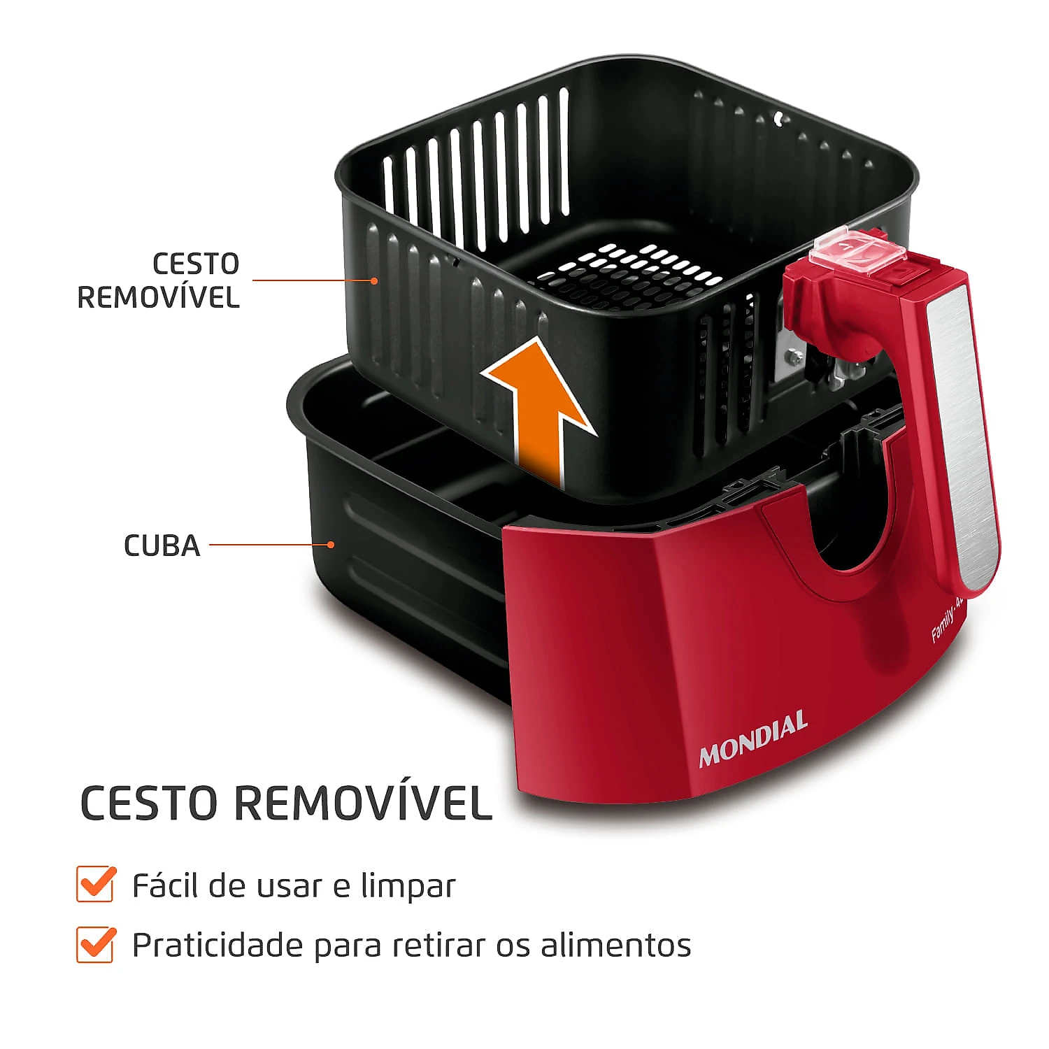 Fritadeira Sem Óleo Air Fryer 4L Mondial AFN-40-RI AIR FRYER AFN-40-RI 127V/60Hz