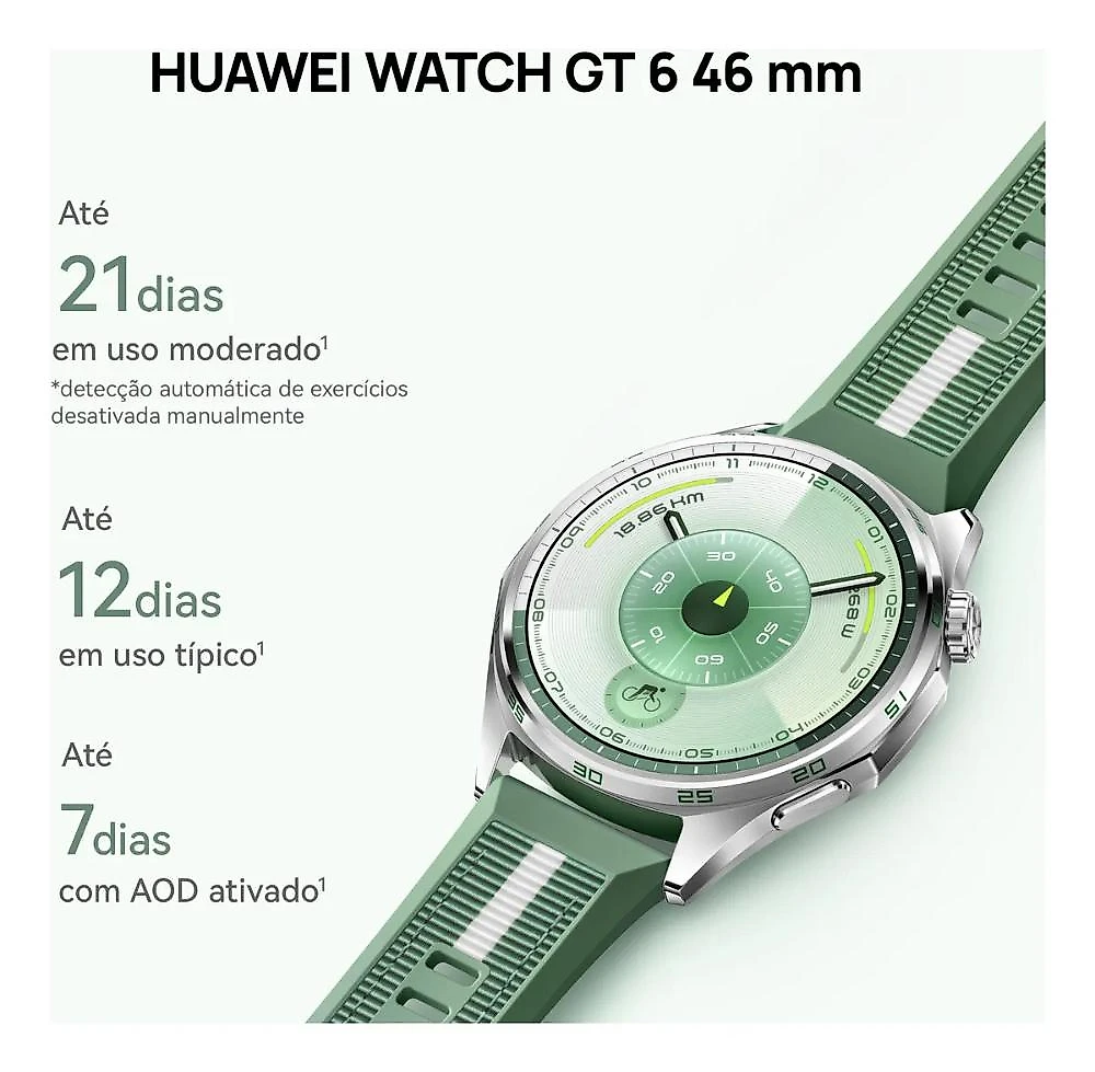 HUAWEI WATCH GT 6 Séries | Smartwatch Relogio | Potenciômetro de Ciclismo no Pulso | GPS Integrado