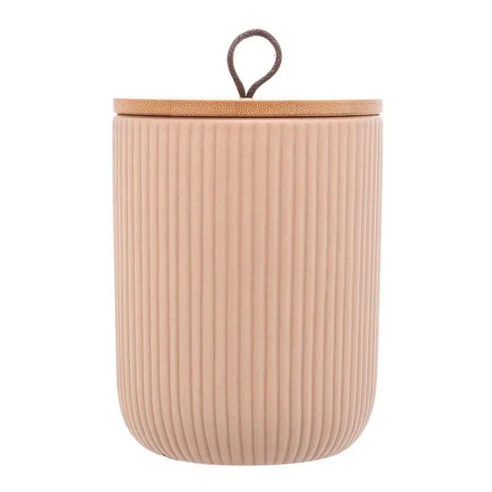 Potiche Decorativo De Ceramica C-tampa De Bambu Lyor