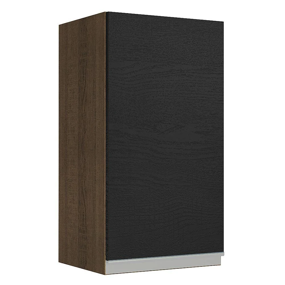 Armário de cozinha aéreo 35 cm 1 porta rustic/preto glamy madesa