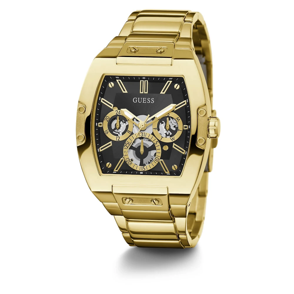 Miniatura Relógio Guess Masculino Multifunção Dourado GW0456G1
