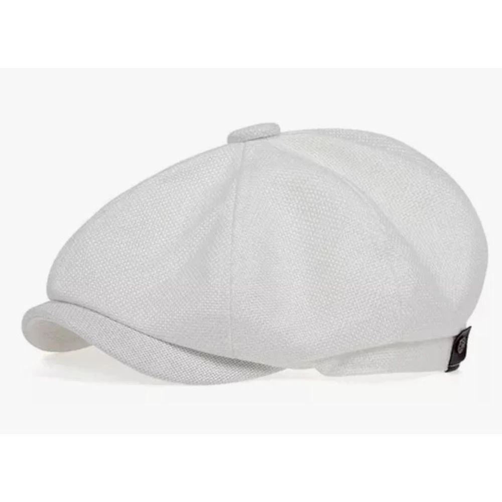 Boina OEM Cap Espinha de Peixe Shelby Inglesa Poliéster Ajustável 55 a 60 cm Branco Masculino