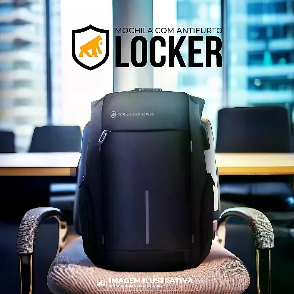 Mochila para notebook Locker com antifurto (Pequenos Defeitos) - Gshield