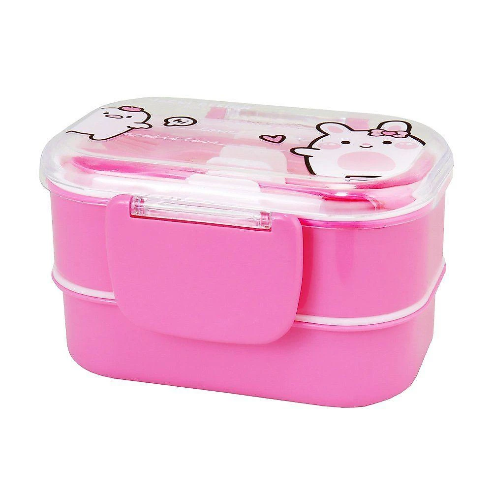 Pote Para Lanche De 2 Andares Amiguinhos 400 Ml - Jacki Design Coelho Pink