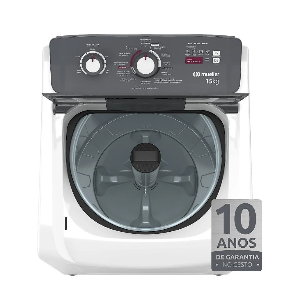 Máquina De Lavar Mueller 15kg Com Ultracentrifugação E Ciclo Rápido MLA15 110V Branco