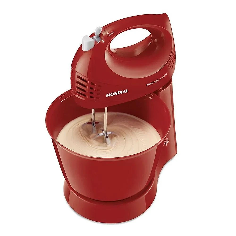 Batedeira de Mesa Mondial Pratica B44R 400W 3 Velocidades Vermelha 220V 220V