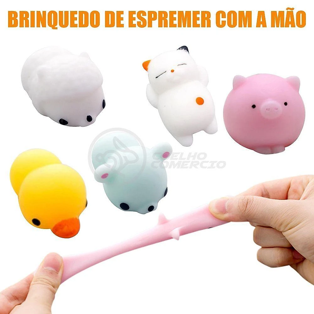 Brinquedo Antiestresse Bichinhos Squishy Mochi Fidget Toy com Design Divertido em Silicone Smart