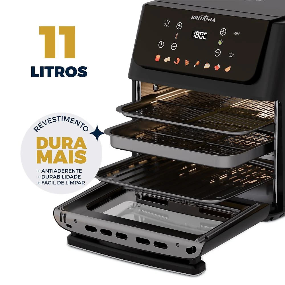 Air Fryer Oven Britânia 11L 8 Funções 1800W BAF11A 127V