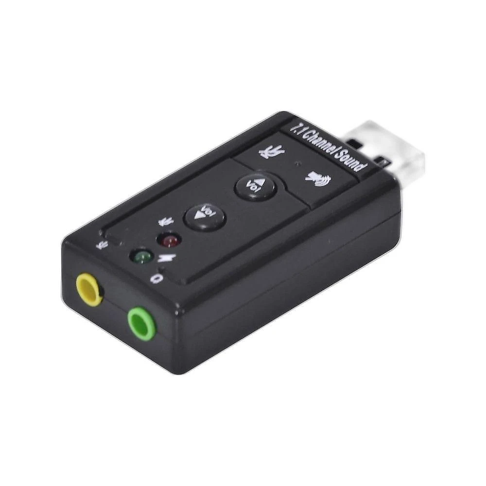Adaptador de Áudio AUSB71 Som 3D Virtual 7.1 Canais Controle Fácil Preto Vinik