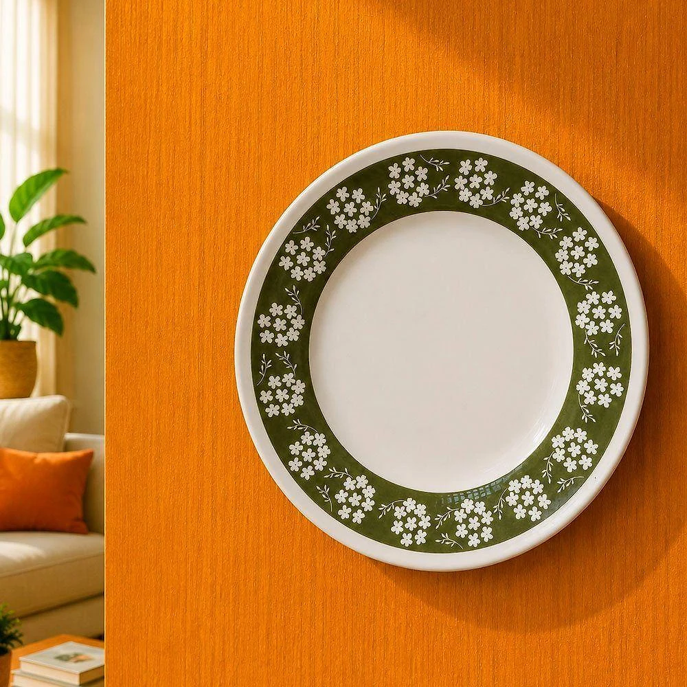 Prato Decorativo Bosque com Suporte Design Elegante Branco Donna