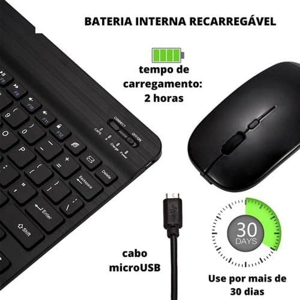 Capa com Teclado Trackpad Samsung Galaxy Tab S10 FE S9 FE S10 FE Plus