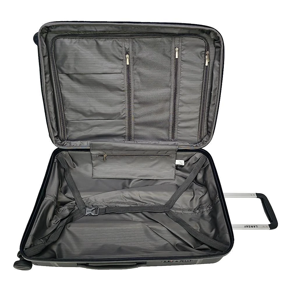 Mala média 23kg preto expansível linha premium rodas 360°