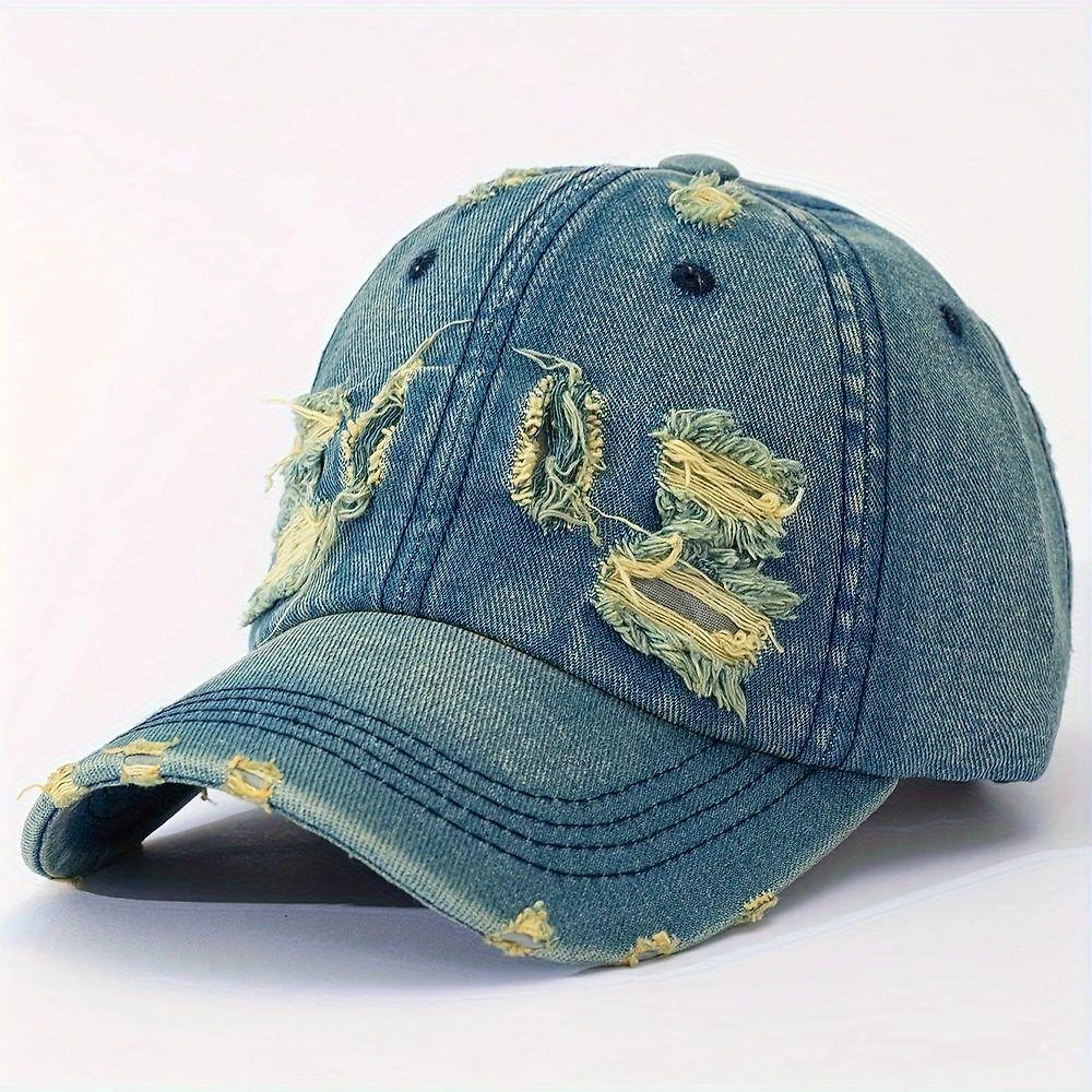 Boné de Baseball Emaús Acessórios Ganga Lavada Algodão Azul e Amarelo Antigo Unissex