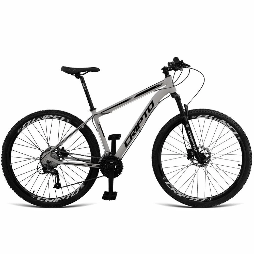 Bicicleta Aro 29 Cripto 24 Marchas Shimano E Freios A Disco - Prata-preto - 17" Prata-preto
