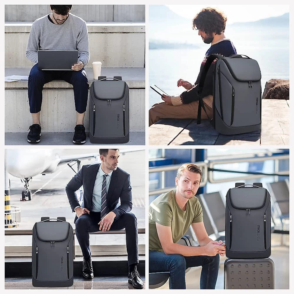 BANGE Mochila para Laptop 39 cm com Porta Carregador USB Cinza
