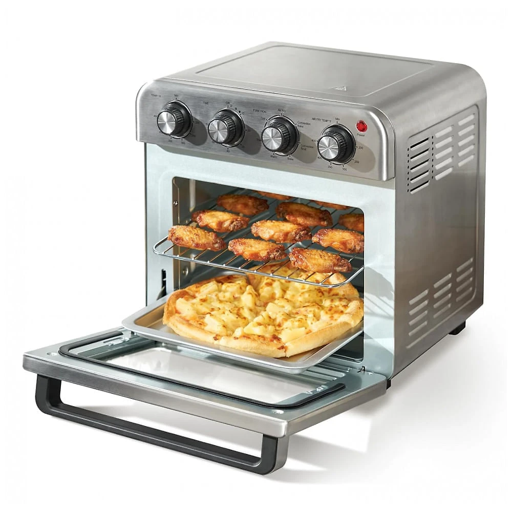 Forno Elétrico Air Fryer VEVOR 7 em 1, 18L, 1800W, Convecção 360°, Temporizador 60min, Aço Inox, Multiuso com Acessórios, 110V